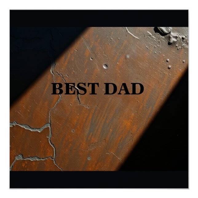 Poster Meilleur Papa sur fond en bois (Devant)
