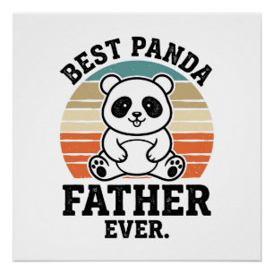 Poster Meilleur père panda jamais conception de t-shirt v