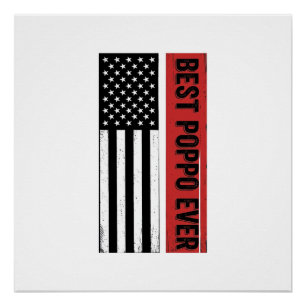 Poster Meilleur Poppo jamais Drapeau Patriotique Graphiqu