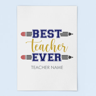 Poster Meilleur Professeur Personnalisé - Cadeau Personna
