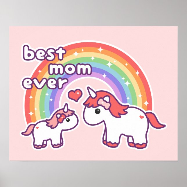Poster Meilleur Unicorn Maman Jamais (Devant)