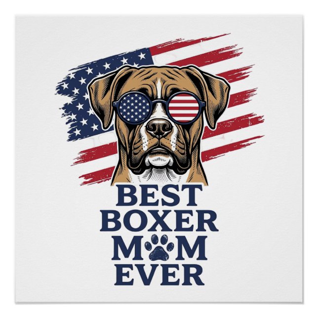 Poster Meilleure Maman Boxeur Patriote Ever Conception de (Devant)