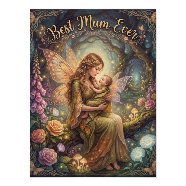 Poster "Meilleure Maman de Tous les Temps" Illustration F (Devant)