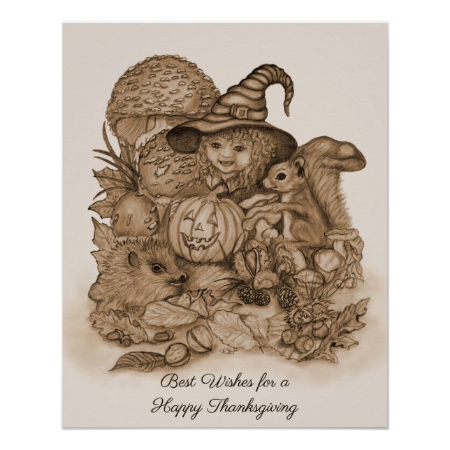 Poster Meilleurs voeux pour un Bon thanksgiving (Devant)