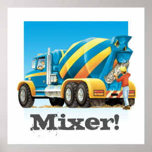Poster Mélangeur de ciment en béton de Camion pour enfant
