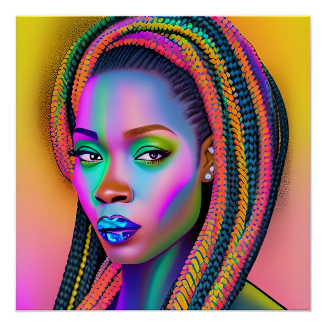 Poster Melanin de la reine noire Sista beautif afro-améri (Devant)
