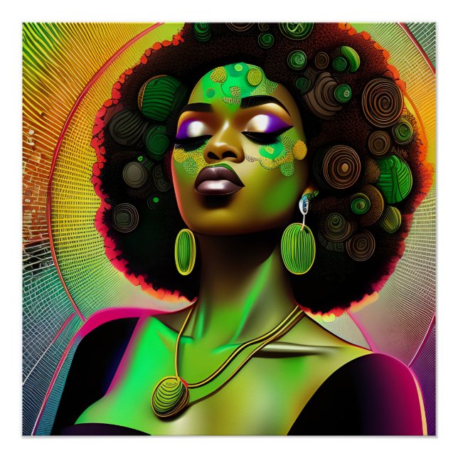 Poster Melanin de la reine noire Sista beautif afro-améri (Devant)