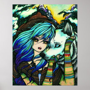 Poster Melissa Vampire Wolf Imaginaire Winter Art