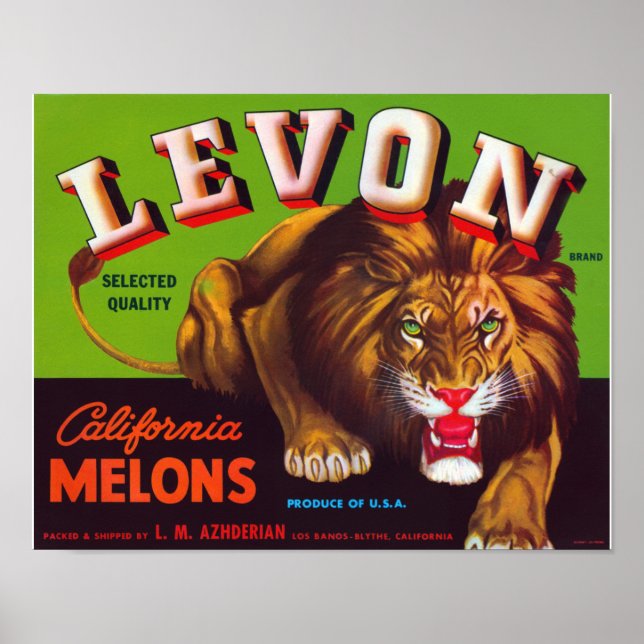 Poster Melons de Californie du Levon (Devant)