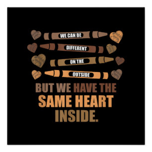 Poster Même coeur Noir Mois d'Histoire Africaine Américai
