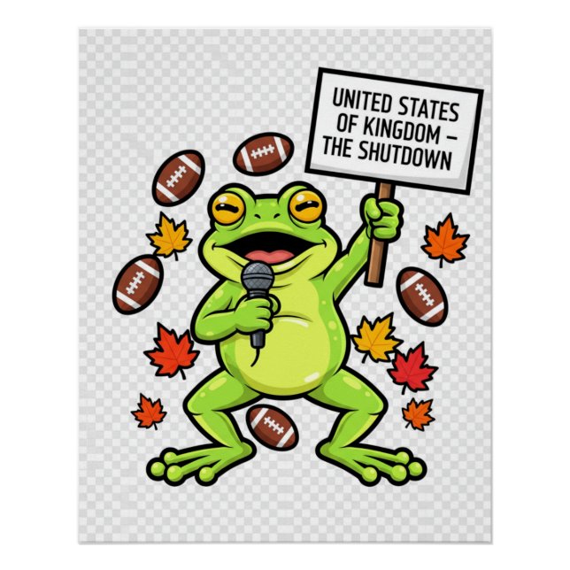 Poster Mème de grenouille drôle satire – Royaume-Uni des  (Devant)