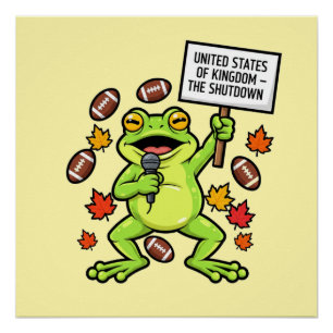 Poster Mème de grenouille drôle satire – Royaume-Uni des