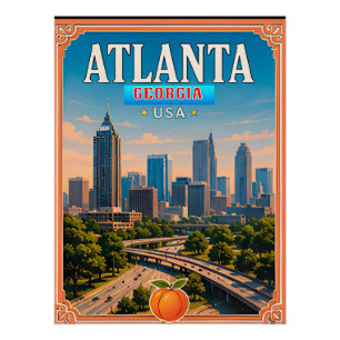 Poster Mémoire de vacances à Atlanta Géorgie 🍑