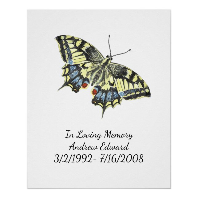 Poster Mémorial papillon personnalisé (Devant)