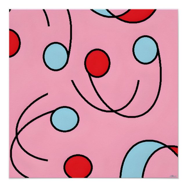 Poster Memphis Design Drupes (Devant)