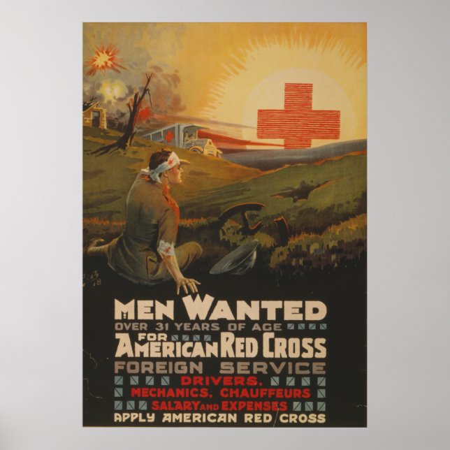 Poster Men Wanted for American Red Cross (Devant)