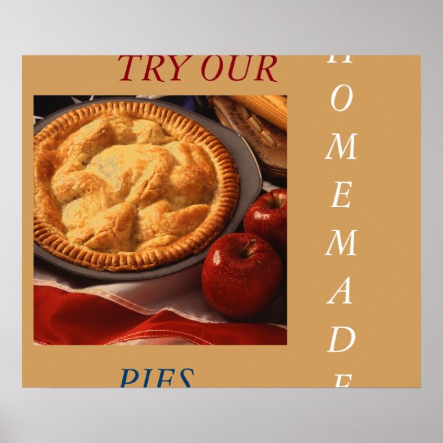 POSTER MENU D'AFFICHAGE D'ART APPLE PIE (Devant)