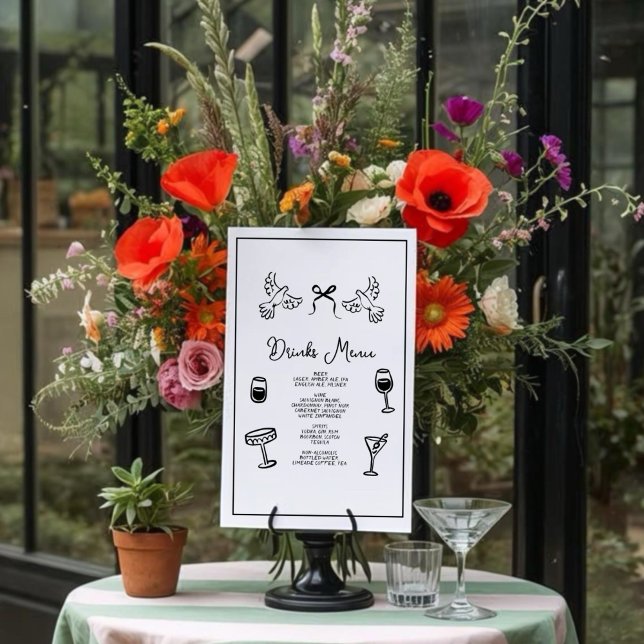 Poster Menu minimal des boissons dessinées à la main pour (Créateur téléchargé)