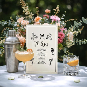 Poster Menu minimal dessiné à la main pour les boissons d
