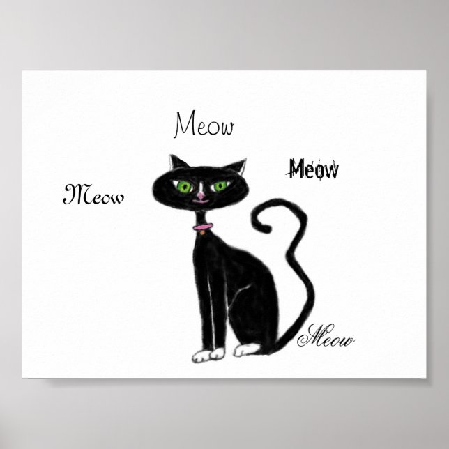 Poster Meow Kitty Retro (Devant)