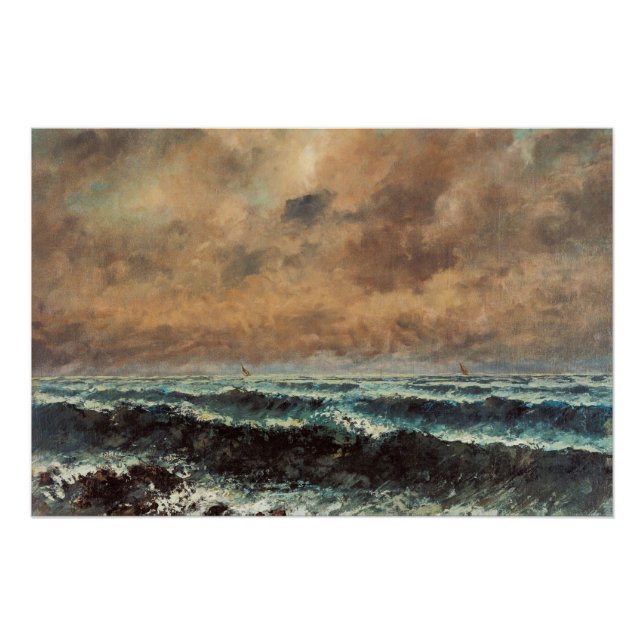Poster Mer d'automne – Gustave Courbet (Devant)