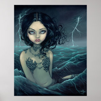 Poster Mer Storm gothique sirène Imprimer