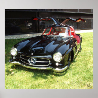 Poster Mercedes Benz 300SL Gullwing 1955
