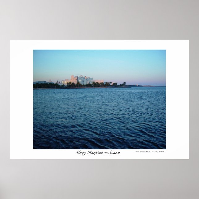 Poster Mercy Hospital au coucher du soleil (Devant)
