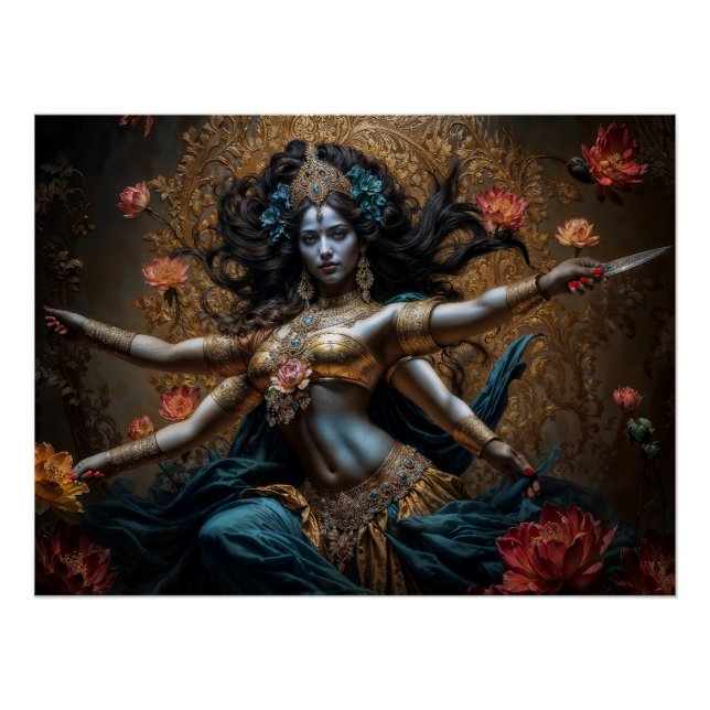 Poster Mère de la Déesse Kali des Trois Mondes (Devant)