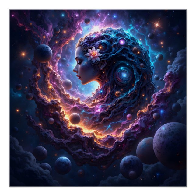 Poster Mère de l'Univers – Celle qui rêve les étoiles. (Devant)