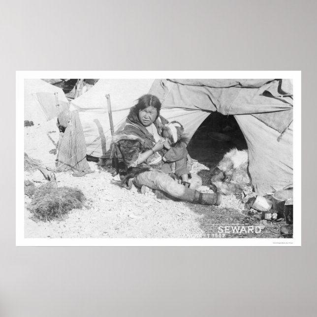 Poster Mère Nourriture Enfant Alaska 1907 (Devant)