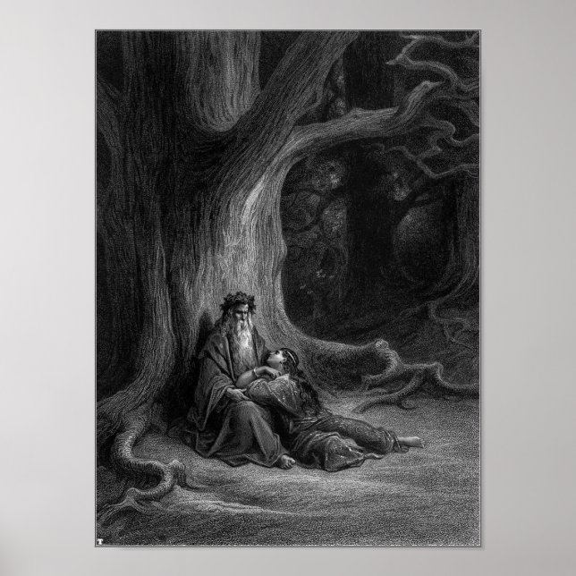 Poster Merlin and Vivien by Gustave Doré 1868 (Devant)