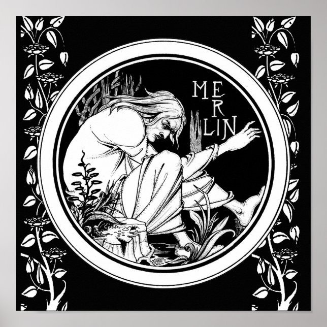 Poster Merlin imaginaire Art Nouveau (Devant)