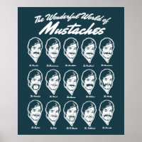 Poster Merveilleux Monde de Moustaches