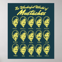 Poster Merveilleux Monde de Moustaches