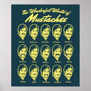 Poster Merveilleux Monde de Moustaches