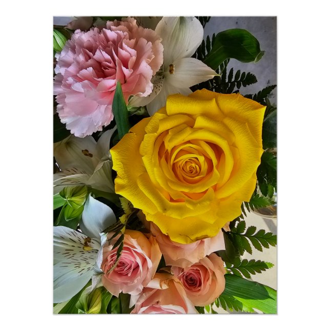 Poster Message rose jaune (Devant)