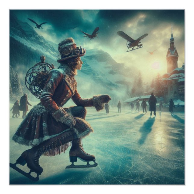 Poster Messager d'hiver Steampunk Victorien Fantastique (Devant)