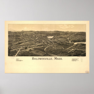 Poster Messe de Baldwinville. Carte panoramique antique 1