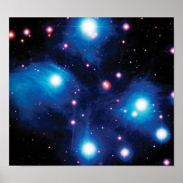 Poster Messier 45 Pleiades Star Cluster NASA Photo spatia (Devant)