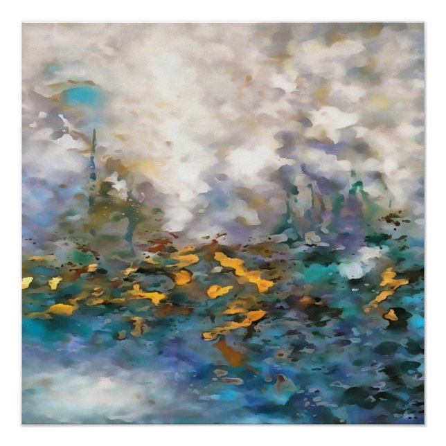 Poster Météo La Tempête Peinture D'Art Abstrait (Devant)
