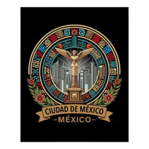 Poster Mexico City Mexique Amérique centrale