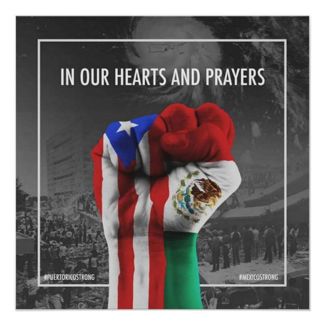 Poster Mexique et Porto Rico unis et fiers (Devant)