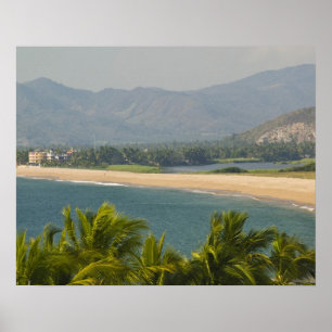 Poster Mexique, Jalisco, Barra de Navidad. Plage de la vi
