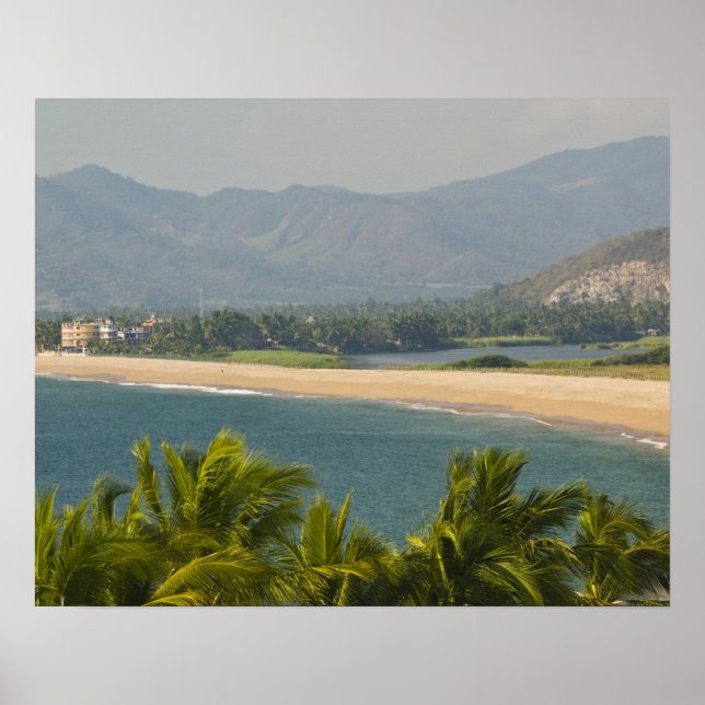 Poster Mexique, Jalisco, Barra de Navidad. Plage de la vi (Devant)