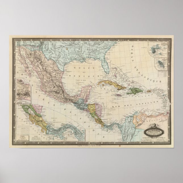 Poster Mexique, Panama, Amérique centrale (Devant)