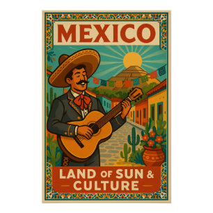 Poster Mexique - Pays du Soleil et de la Culture