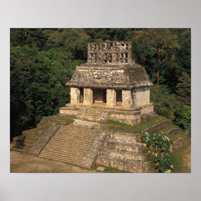 Poster Mexique, province de Chiapas,  Palenque, Temple de (Devant)