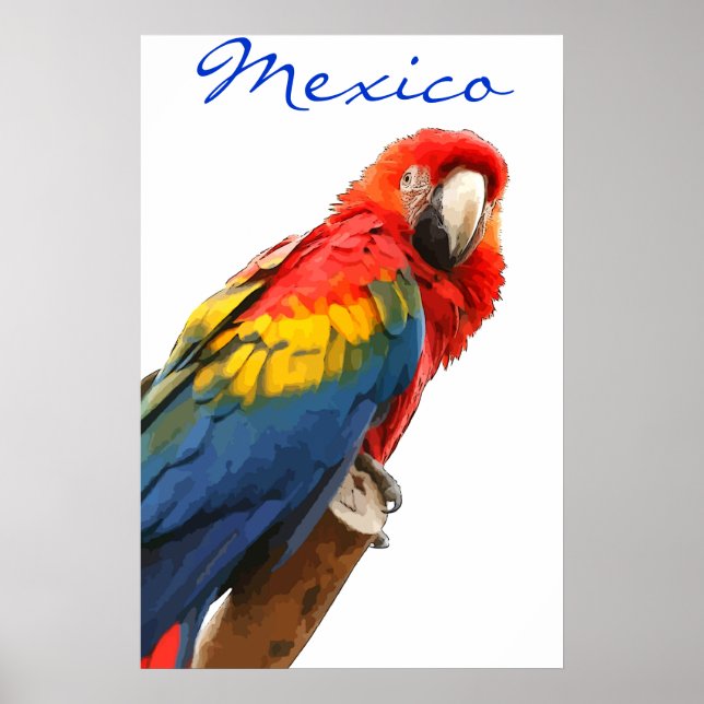 Poster Mexique Scarlet Macaw (Devant)