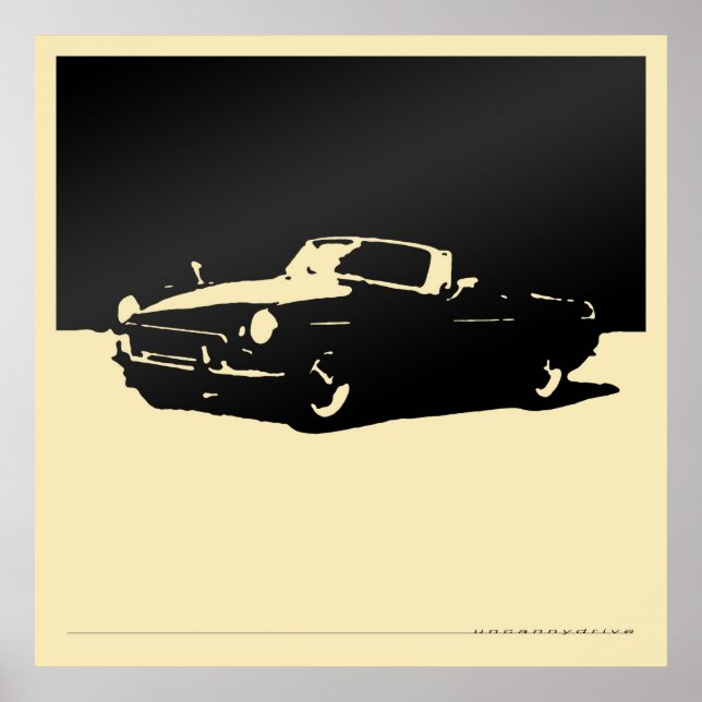 Poster MGB, 1971 - Noir sur crème légère (Devant)
